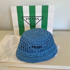 SOLD***Prada Tropic Bucket Hat Blue M